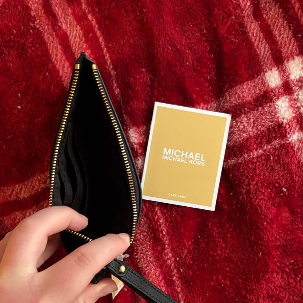 Michael Kors Black Wristlet with Gold Logo - Picture 3 of 3